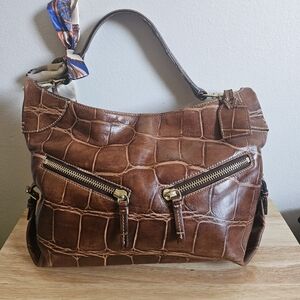 Dooney & Bourke Brown Crocodile-Embossed Women's Bag